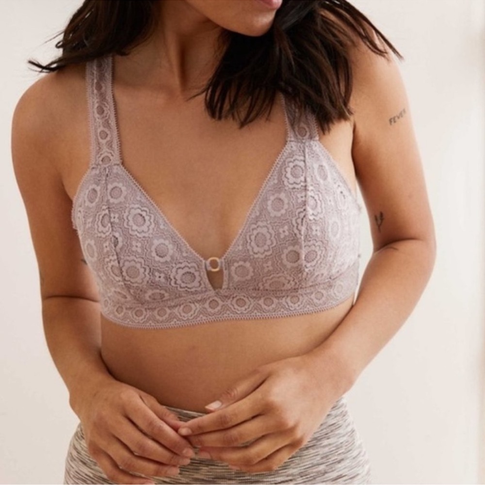 Aerie O Ring Lace Pullover Racerback Bralette Women’s SZ XS in Mauve